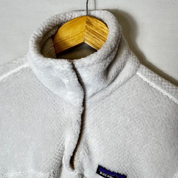 Patagonia Women's Re-Tool Ivory Textured Plush Half Snap Fleece Pullover Size S - Picture 6 of 15